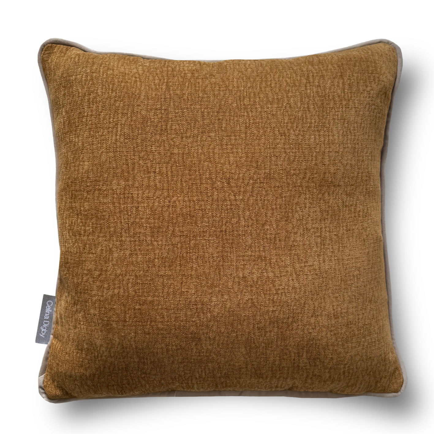 Luxury Soft Brushed Linen-Blend Cushion – Antique Gold, in 3 Sizes with Optional Piping